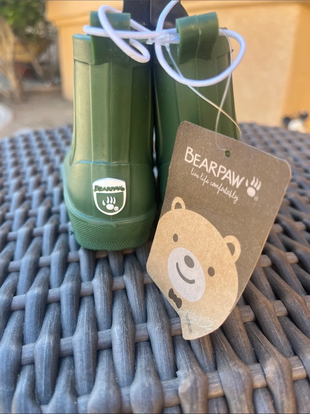 BearPaw Kids Green Waterproof Rain Boots